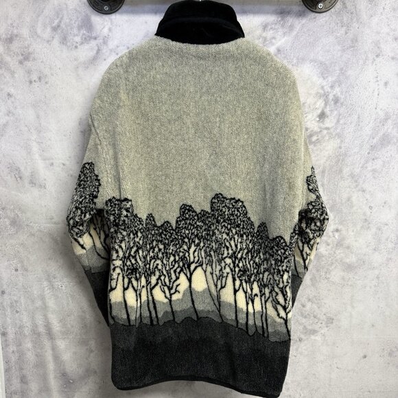 Vintage Nordic Lights Fleece Jacket Reversible Oversized Fuzzy - Picture 3 of 11